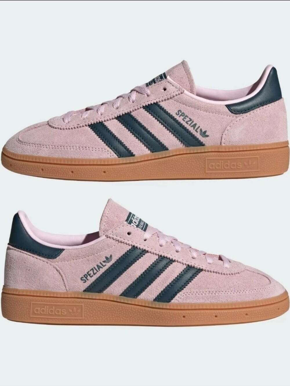 adidas Spezial Suede Sneakers in Pink & Navy with Gum Sole